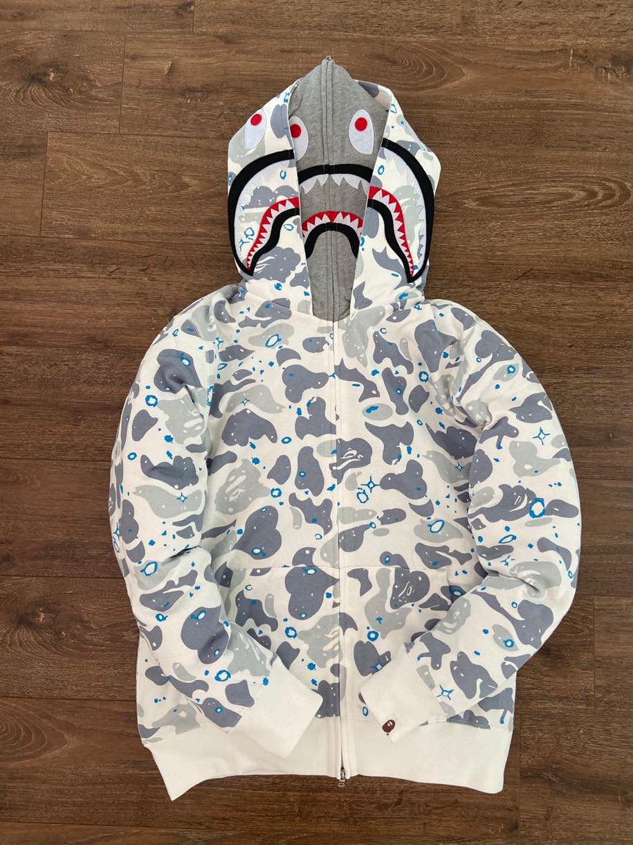 [buy more save more]1:1 bape double hood star camo shark hoodie