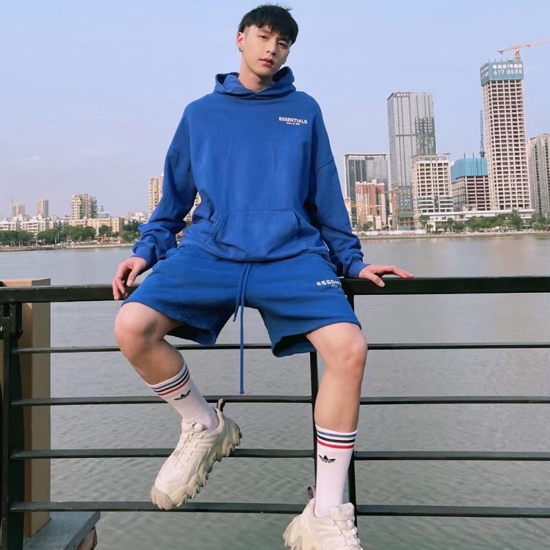 [buy more save more]1:1 quality version fear of god essentials tmc shorts blue grey