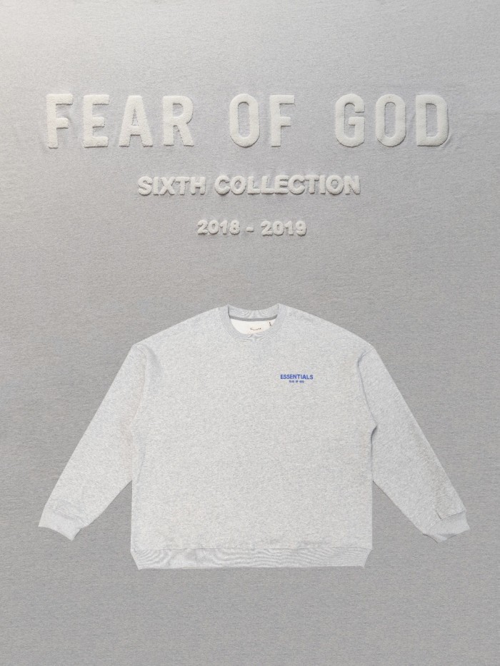 1:1 quality version Fear of God Double thread coke round neck cover crewneck