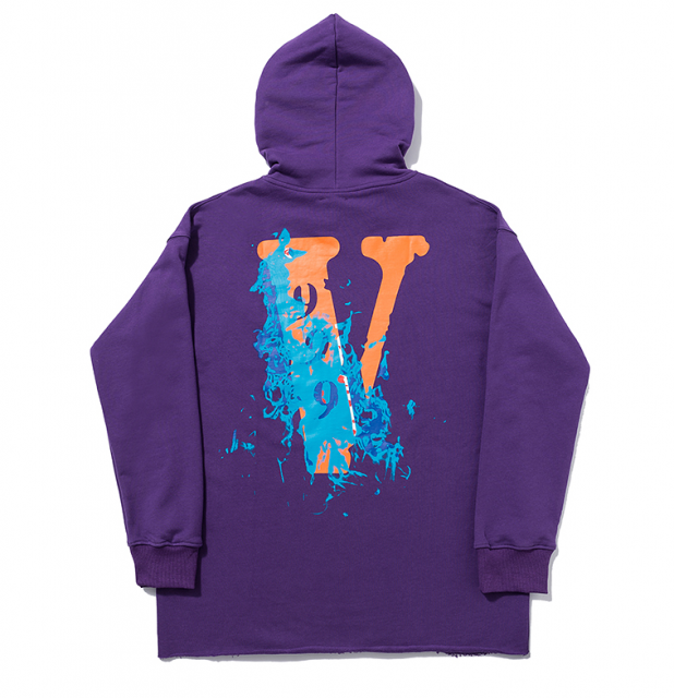 Vlone 999 water V hoodie black & purple