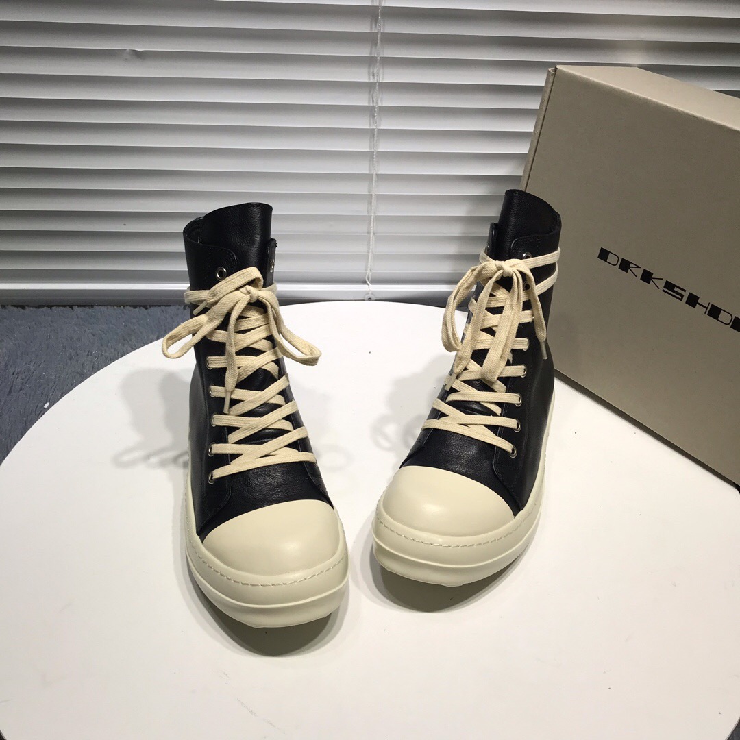 [buy more save more]rick 0wens leather hi sneaker shoes [this pair of shoes needs to be made to order custom made time is about 10 days]