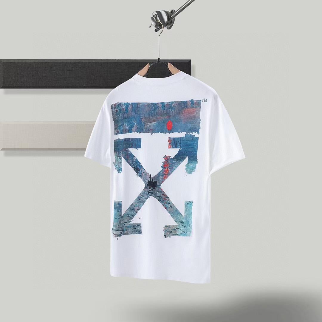 [buy more save more] off-white blue oil painting tee