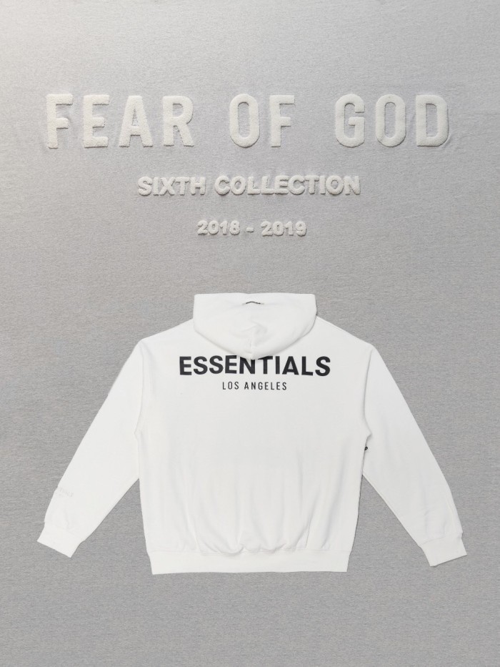 1:1 quality version Fear of God ESSENTIALS Los Angeles limited 3M logo hoodie