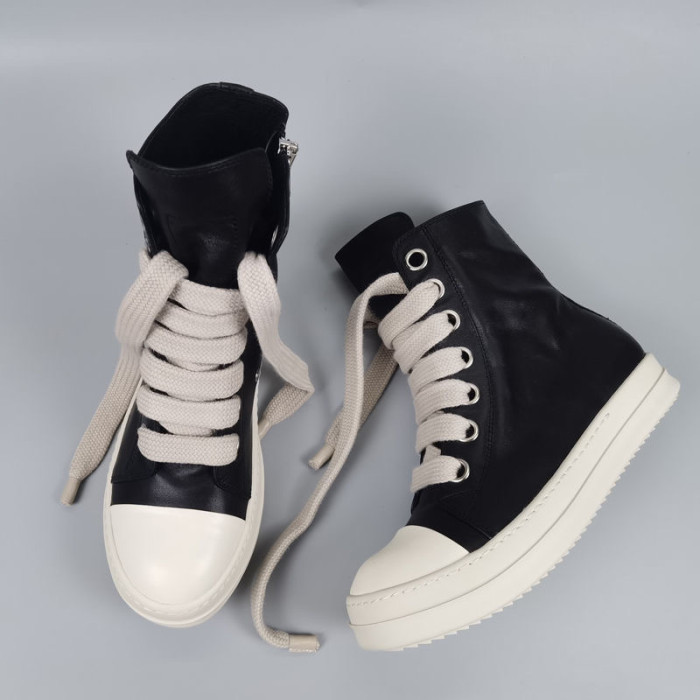 thick shoelace leather hi shoes sneaker (with og packing)