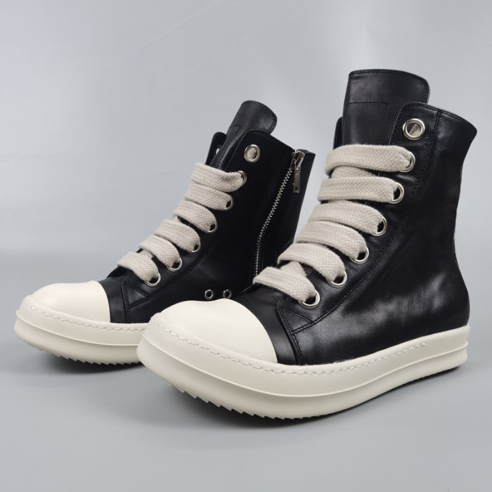 thick shoelace leather hi shoes sneaker (with og packing)