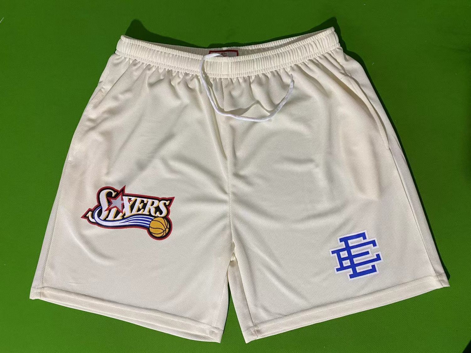 Eric Emanuel Sixers logo shorts 8 colors
