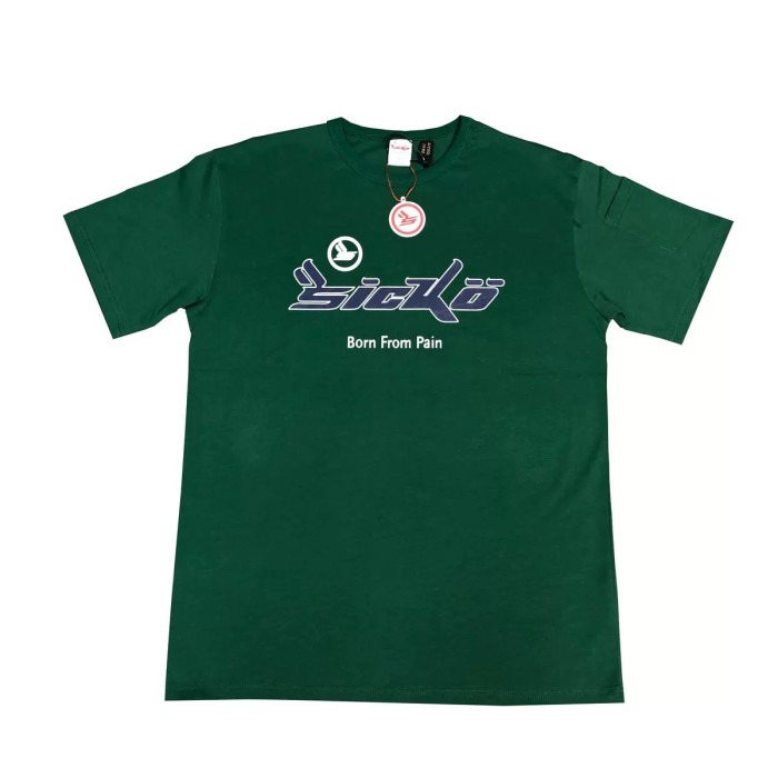 1:1 quality version Sicko.1993 letters logo green tee -