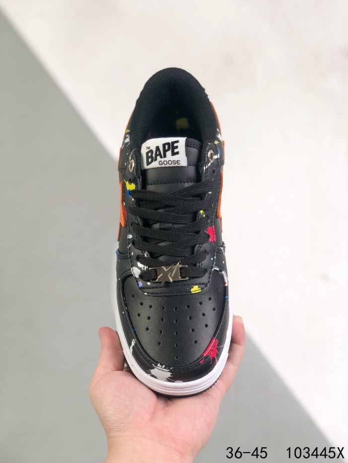 [Buy more Save more]Black graffiti shoes with box
