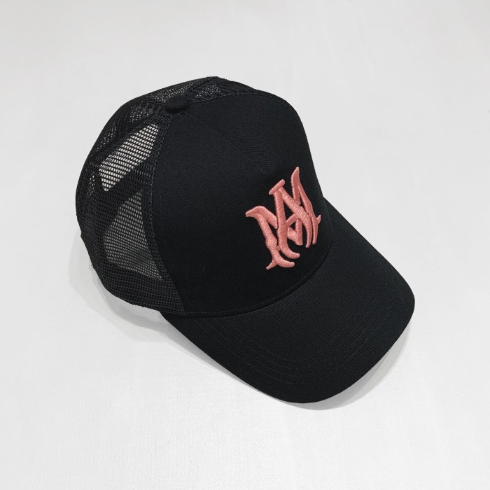AM Embroidered lettered mesh hat-
