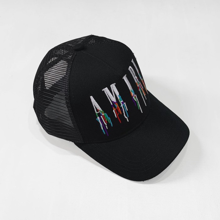 Striped mesh cap