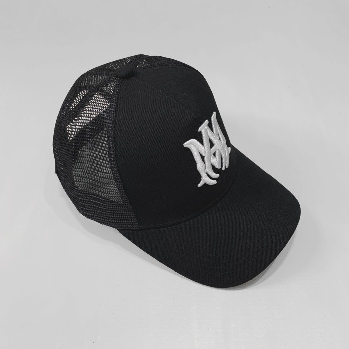 AM Embroidered lettered mesh hat-