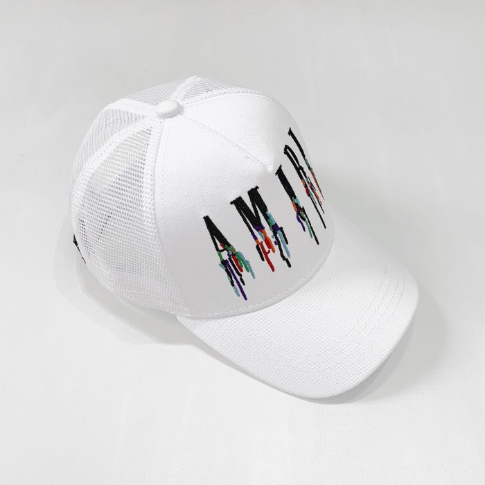 Striped mesh cap
