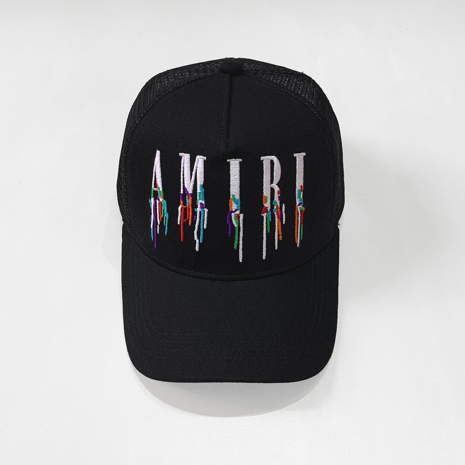 striped mesh cap