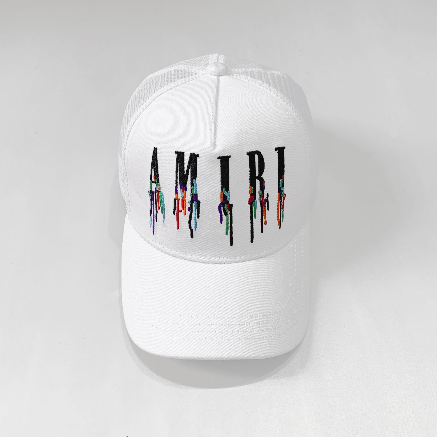 striped mesh cap