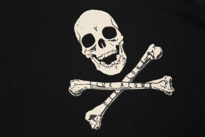 1:1quality version Skull big V logo short sleeves-
