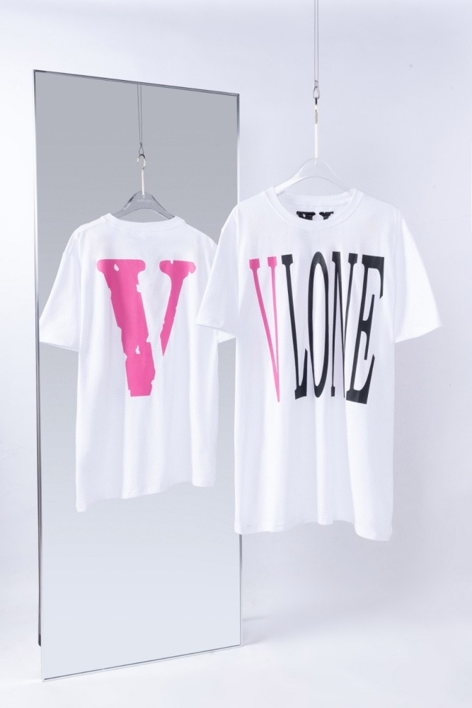 1:1quality version Pink V logo short sleeves-