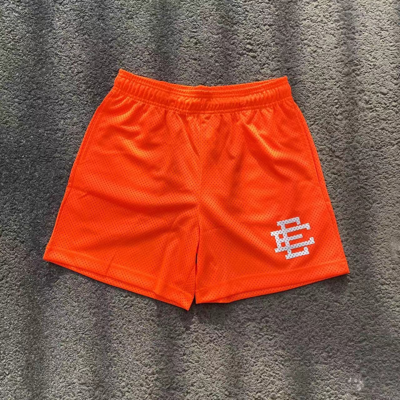 1:1 quality version eric emanuel white logo mesh shorts