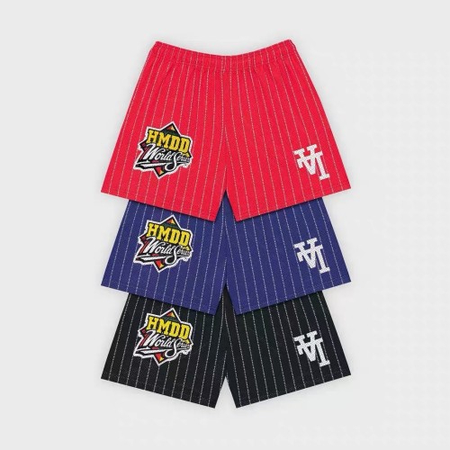 HMDD LA letters stripe mesh shorts