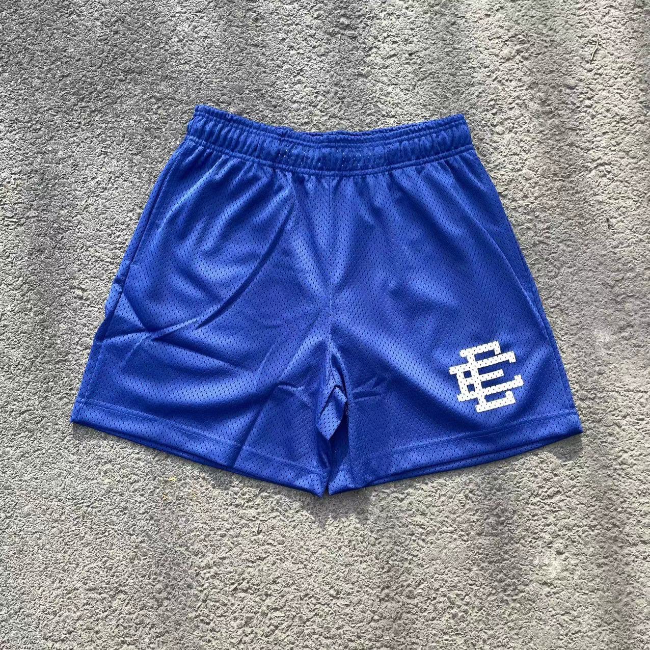 1:1 quality version eric emanuel white logo mesh shorts