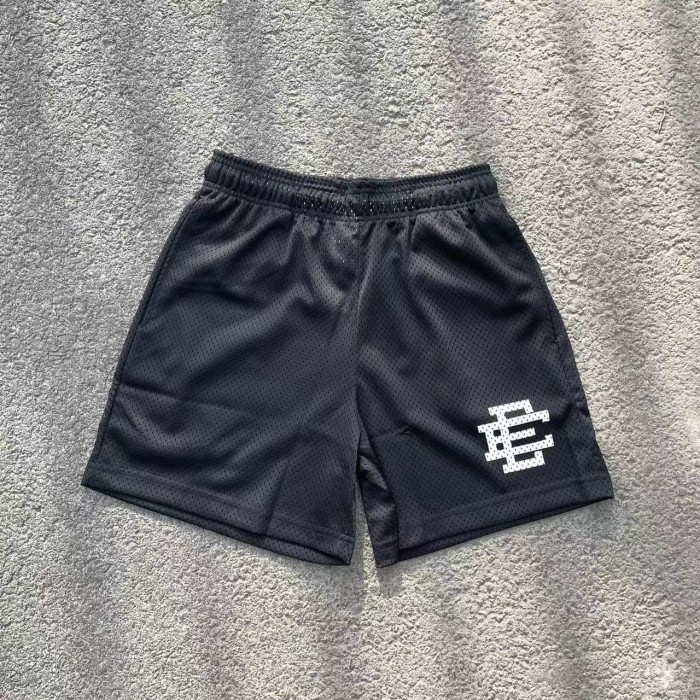 1:1 quality version Eric Emanuel white logo mesh shorts