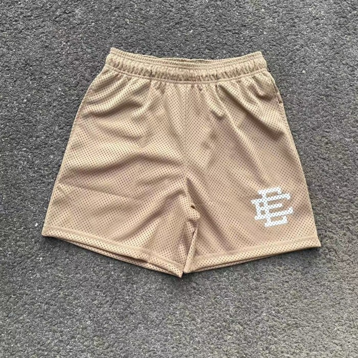 1:1 quality version Eric Emanuel white logo mesh shorts