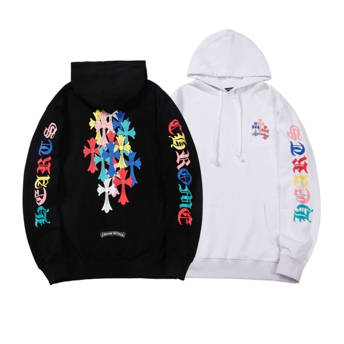[buy more save more]Cross coloured hoodie at the back