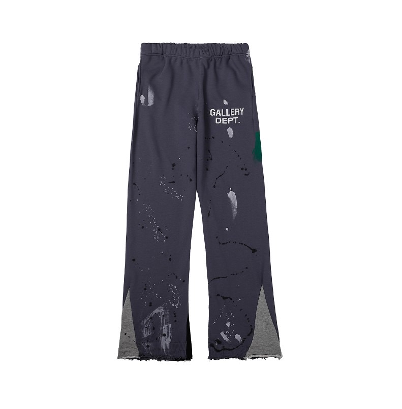 graffiti-stitched flared pants 4 colors