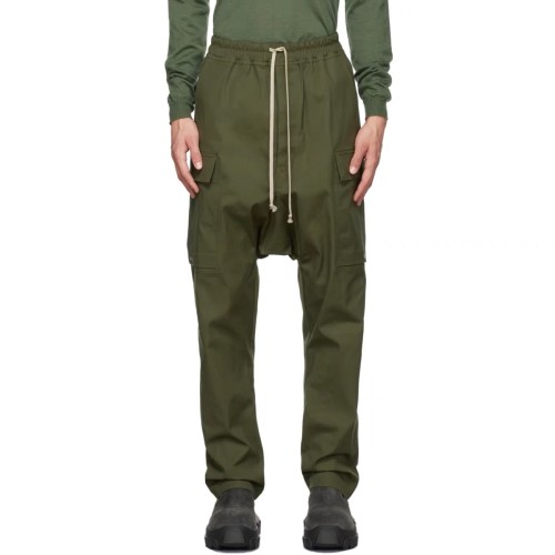 1:1 quality version Drawstring big pocket pants army green