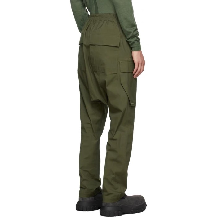 1:1 quality version Drawstring big pocket pants army green