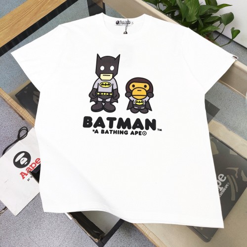 1:1 quality version Bape x DC Batman Baby milo teeBlack&White-蝙蝠侠联名短袖