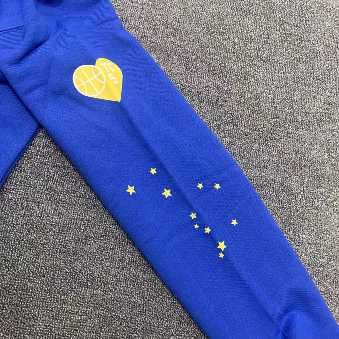 young thug sp5der-white number blue hoodie