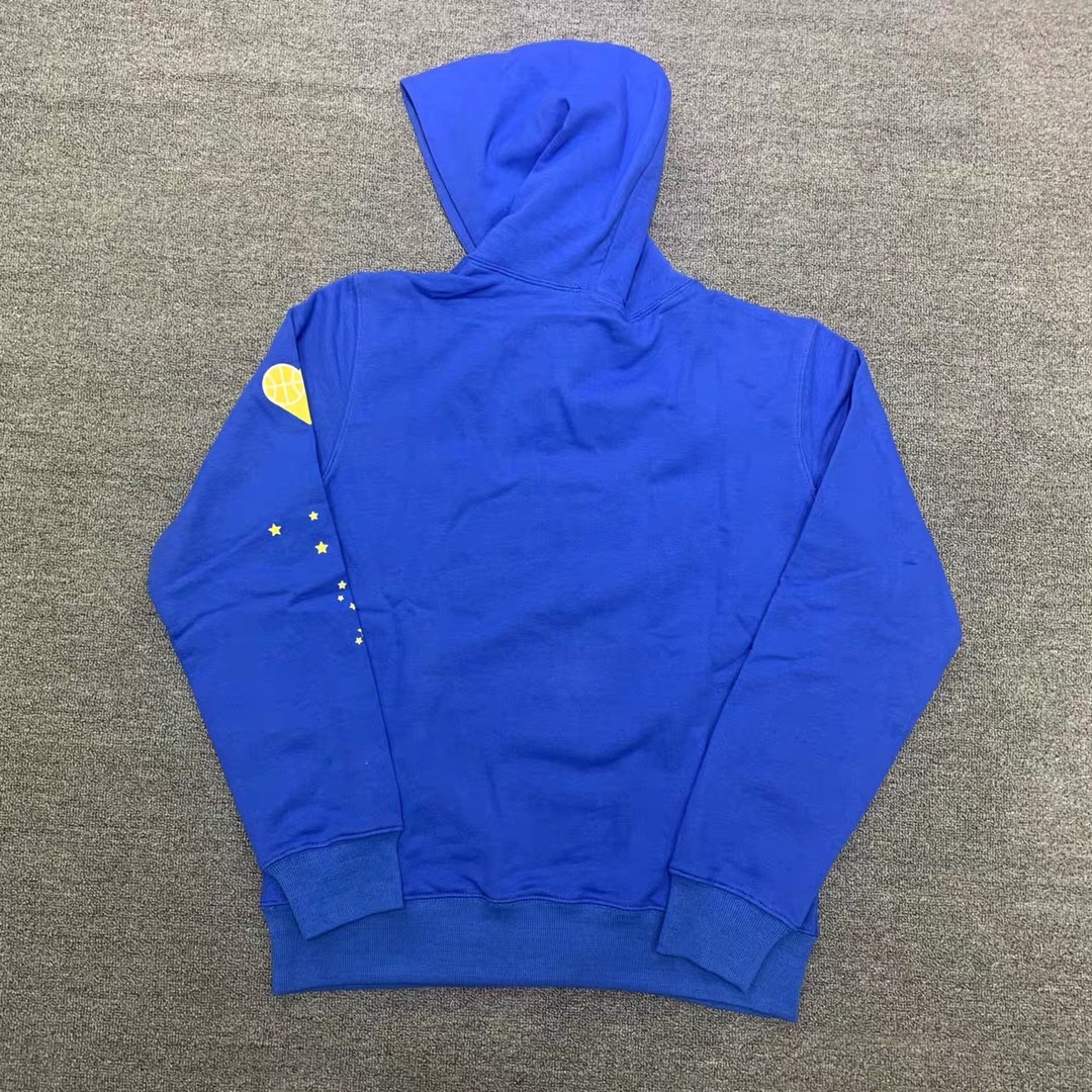 young thug sp5der-white number blue hoodie