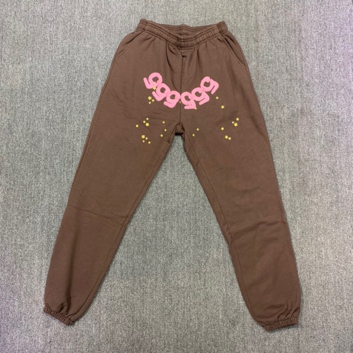 Young Thug Sp5der-Pink number brown pants
