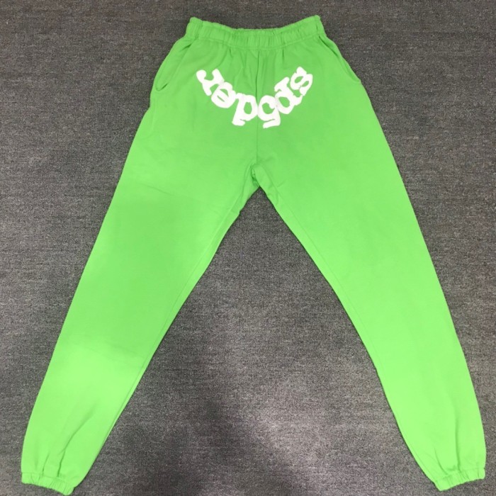 Young Thug Sp5der-White number green pants