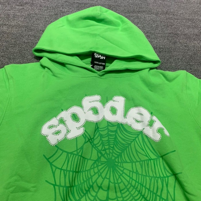 US$ 85.90 - Young Thug Sp5der-White letters green hoodie - www.repdog.cc