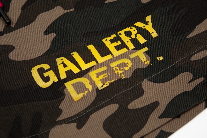 drawstring camo wash shorts-