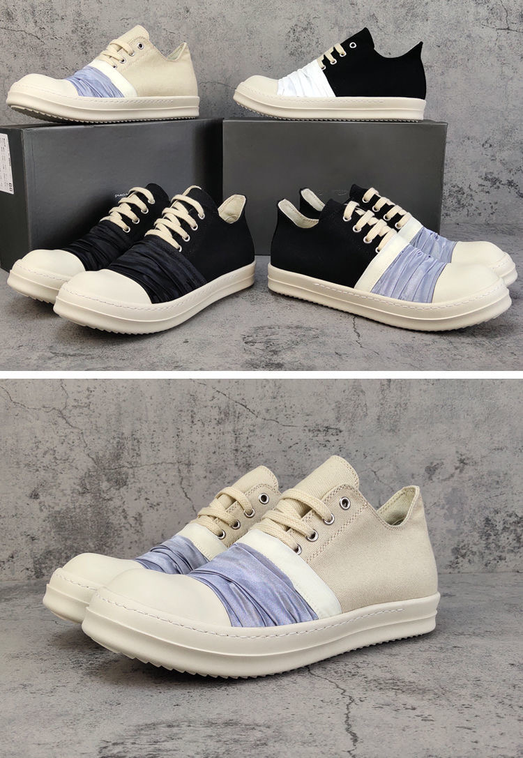 1:1 Rick 0wens Inverted Triangle All Black All White Sneaker