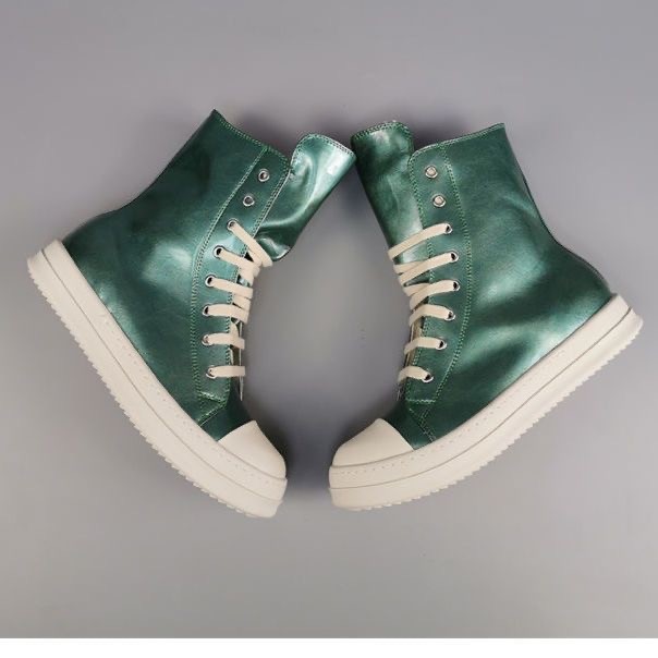 Vintage green patent leather high tops