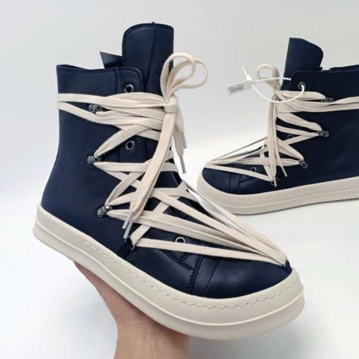 Leather high tops with pentagram star LACES