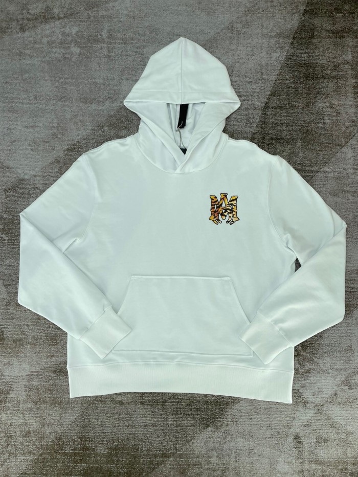 1:1 quality version Tiger print logo hoodie White&Green