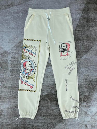 1:1 quality version Graffiti old man print sweatpants 2 colors-涂鸦老头印花卫裤