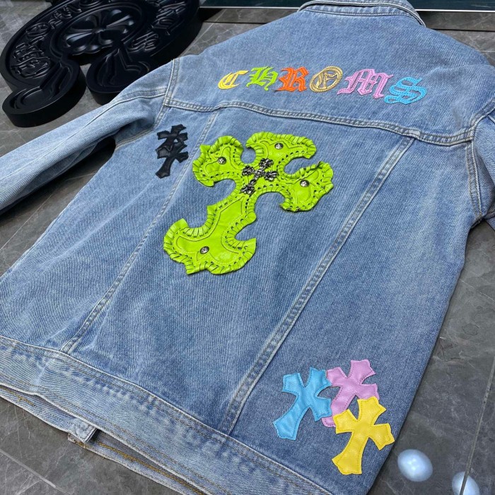 [Buy more Save more]green logo denim jacket