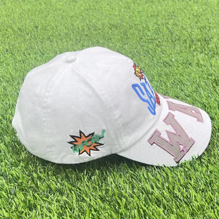 War embroidered curved hat-