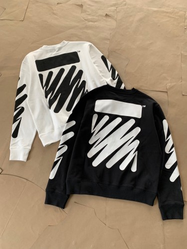 1:1 quality version Off-White wavy zebra stripe crewneck sweatshirt-