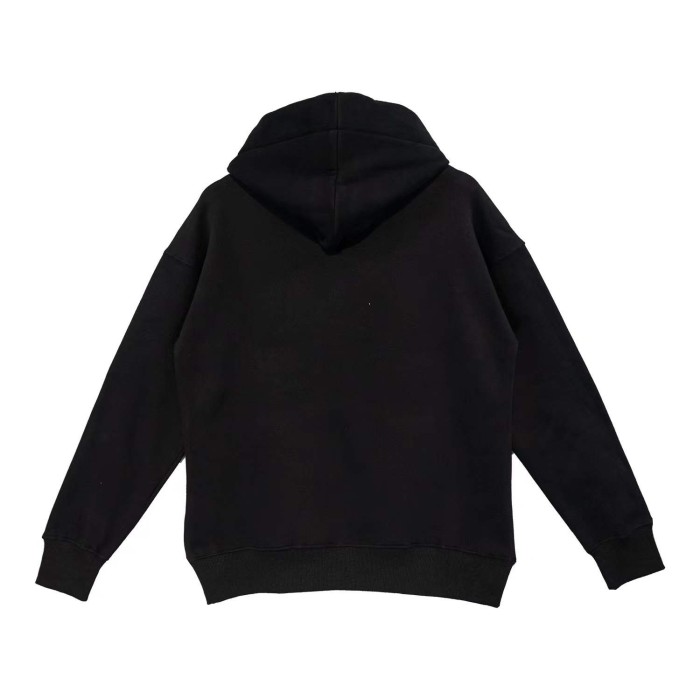 Thick Hat Rope Bear Embroidered Sweatshirt Black-