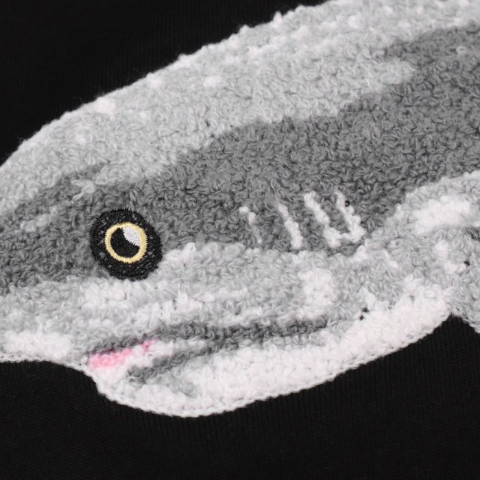 Towel Embroidered Shark Sweatshirt 4 Colors-