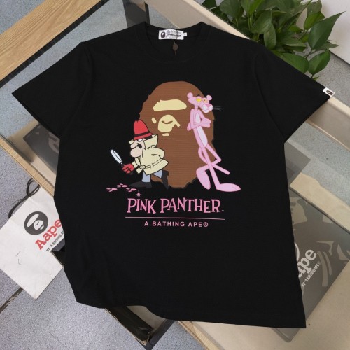 1:1 quality version Bape Pink Panther tee Black and White