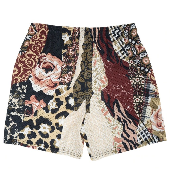 Spliced floral shorts
