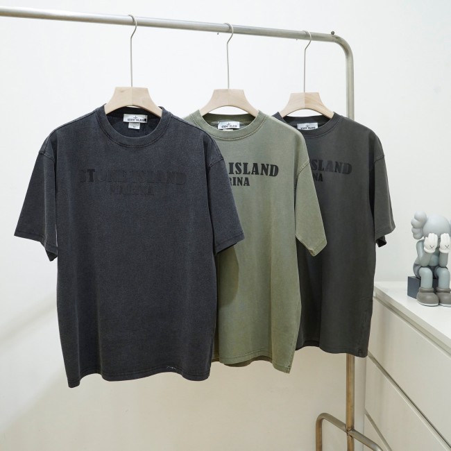 [Buy more Save more]Washed old letters logo short sleeves