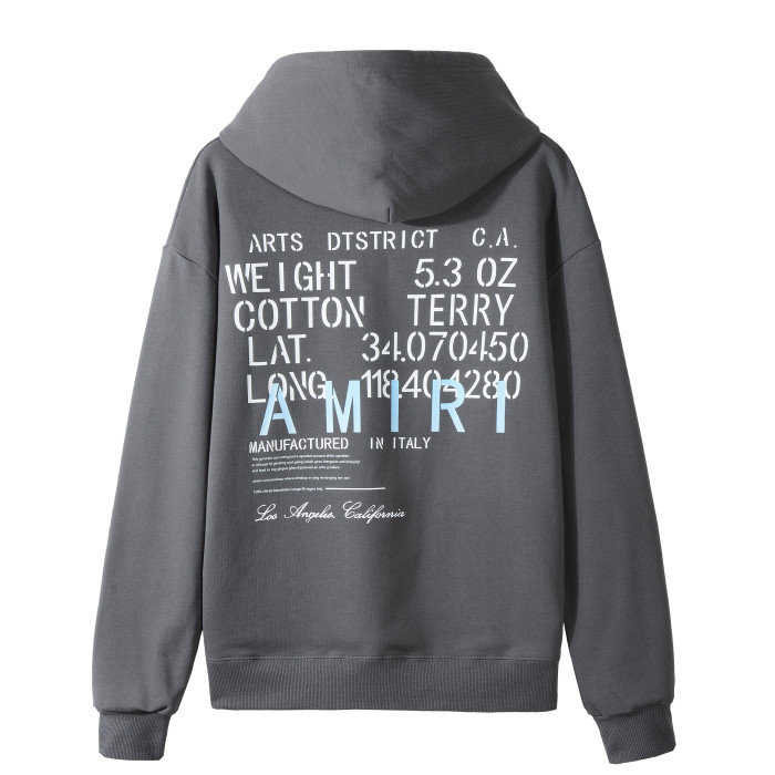 Grey hoodie with color letter printing